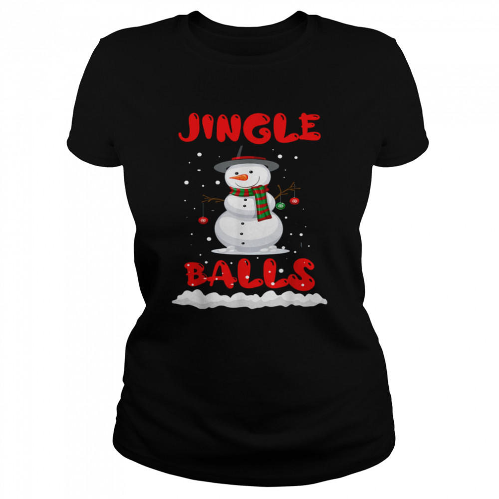 Jingle balls tinsel tits couple Christmas snowman shirt Classic Women's T-shirt