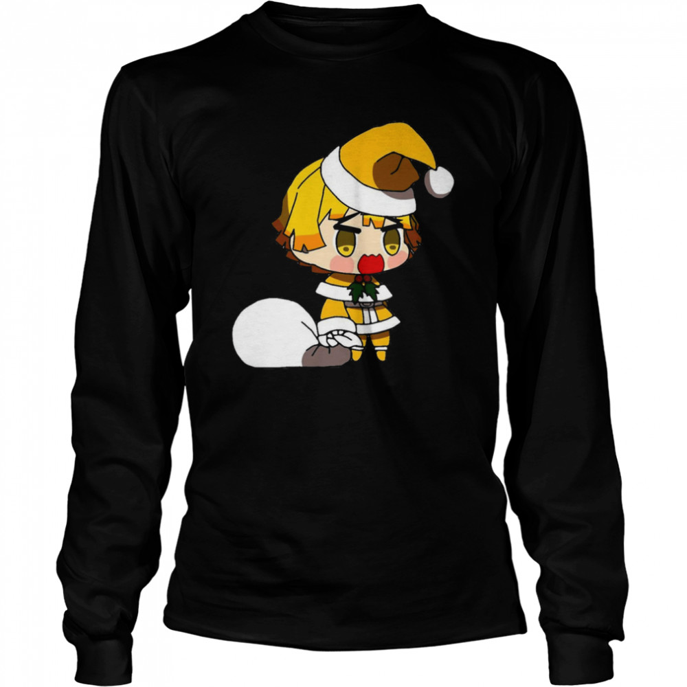 Merry Christmas From Zenitsu Agatsuma Demon Slayer shirt Long Sleeved T-shirt