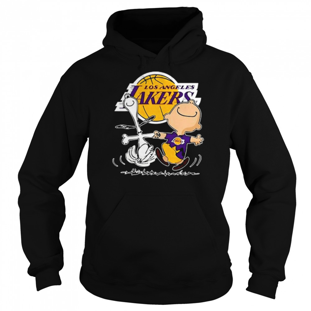 NBA Los Angeles Lakers Charlie Brown Snoopy Dancing  Unisex Hoodie