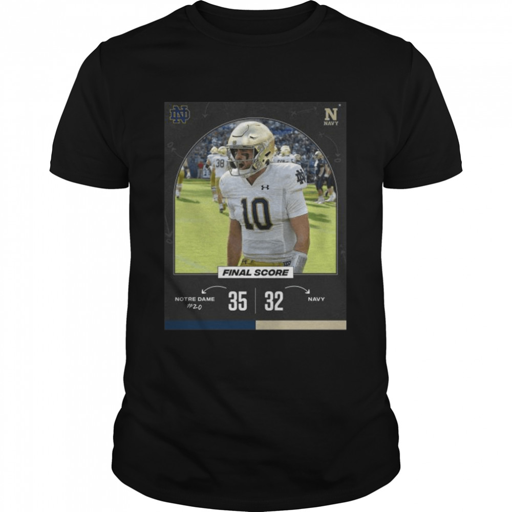 Notre Dame 35 32 Navy football 2022 game day matchup final score shirt Classic Men's T-shirt