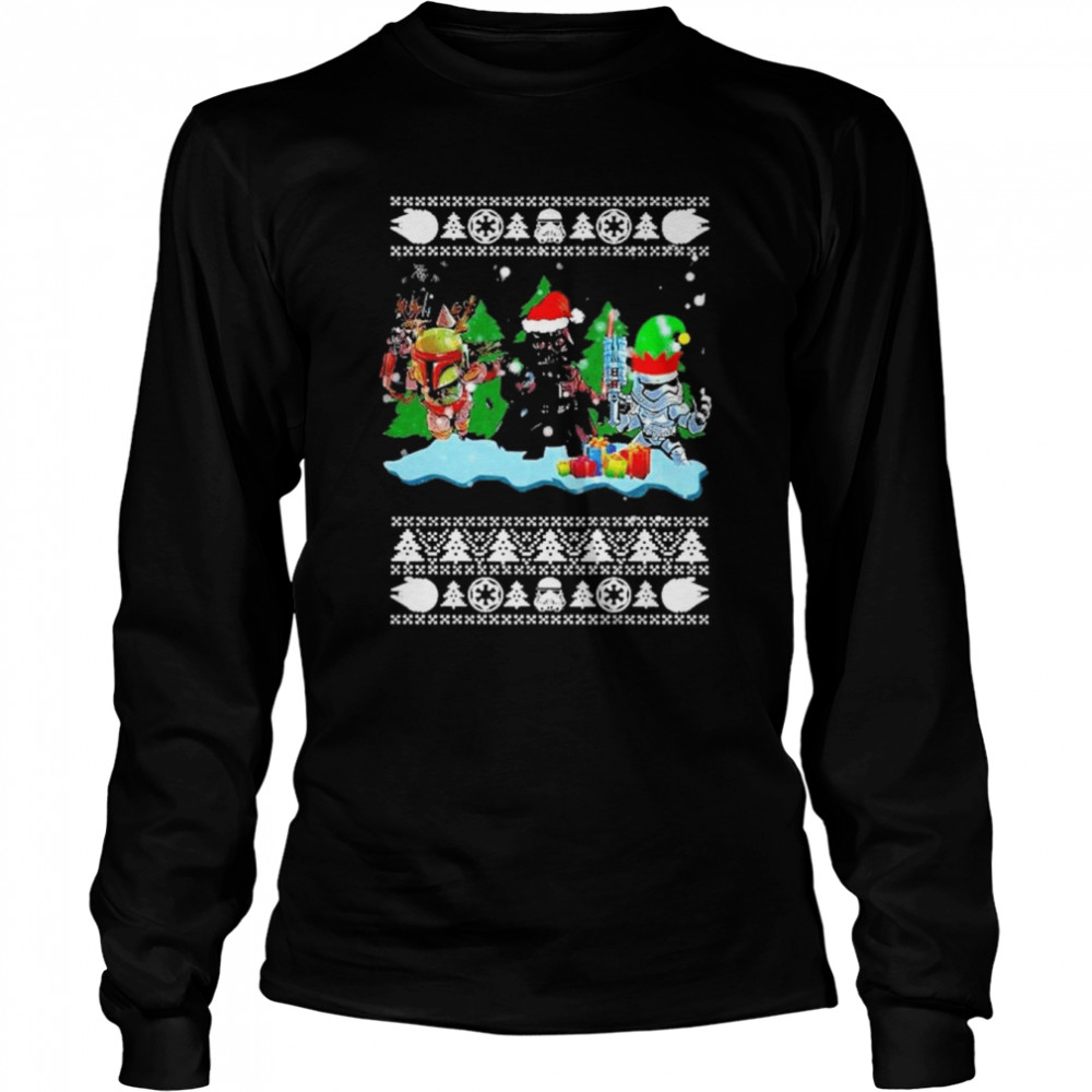 Santa Lovely star war 2022 ugly Christmas sweater Long Sleeved T-shirt