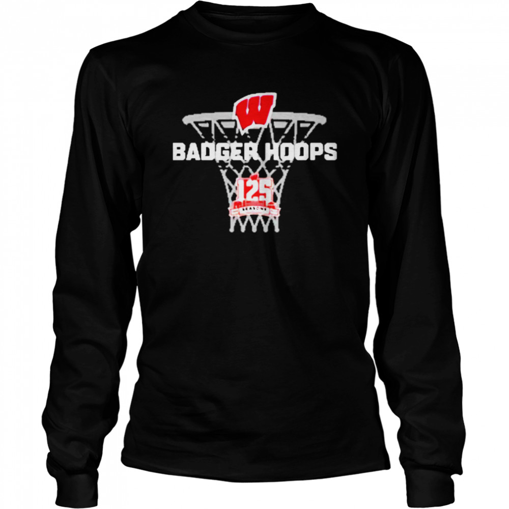 Wisconsin badgers basketball 125th anniversary badger hoops t-shirt Long Sleeved T-shirt