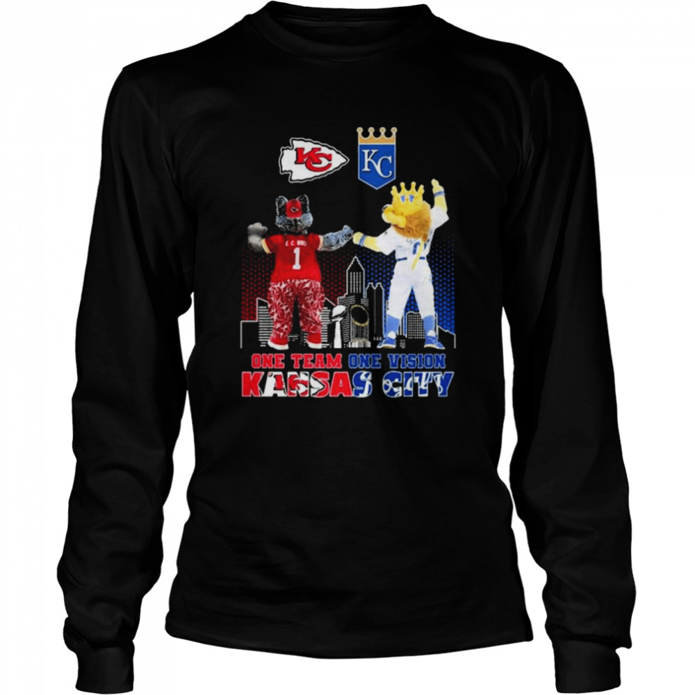 Kc wolf and sluggerrr one team one vision Kansas city Chiefs and royal shirt,  hoodie, sweater, long sleeve and tank top