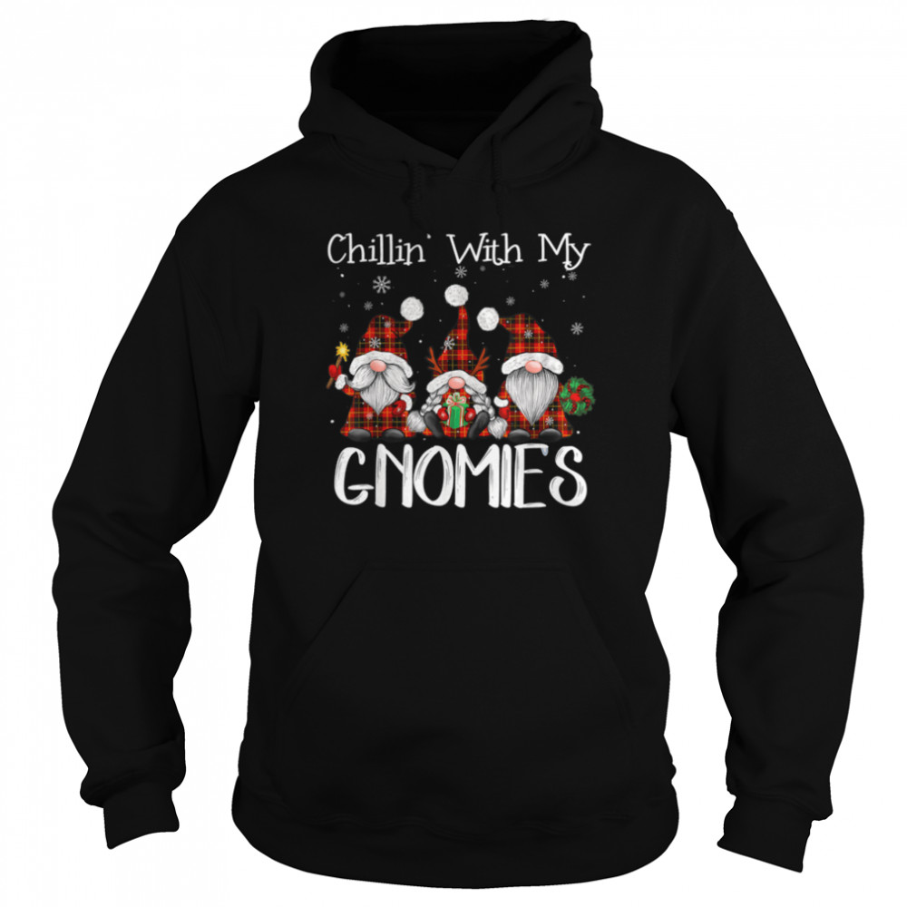 Chillin With My Gnomies Buffalo Red Plaid Christmas Gnome T- B0BN1NWRX3 Unisex Hoodie