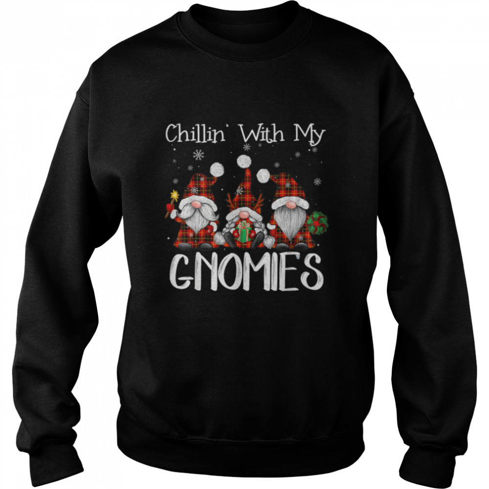 Chillin With My Gnomies Buffalo Red Plaid Christmas Gnome T- B0BN1NWRX3 Unisex Sweatshirt