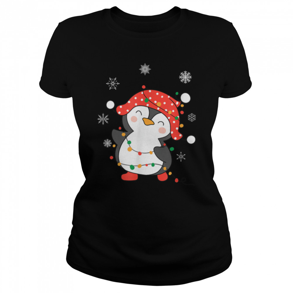 Christmas Penguin Xmas Graphic Casual Holiday T- B0BN1LC6Z5 Classic Women's T-shirt