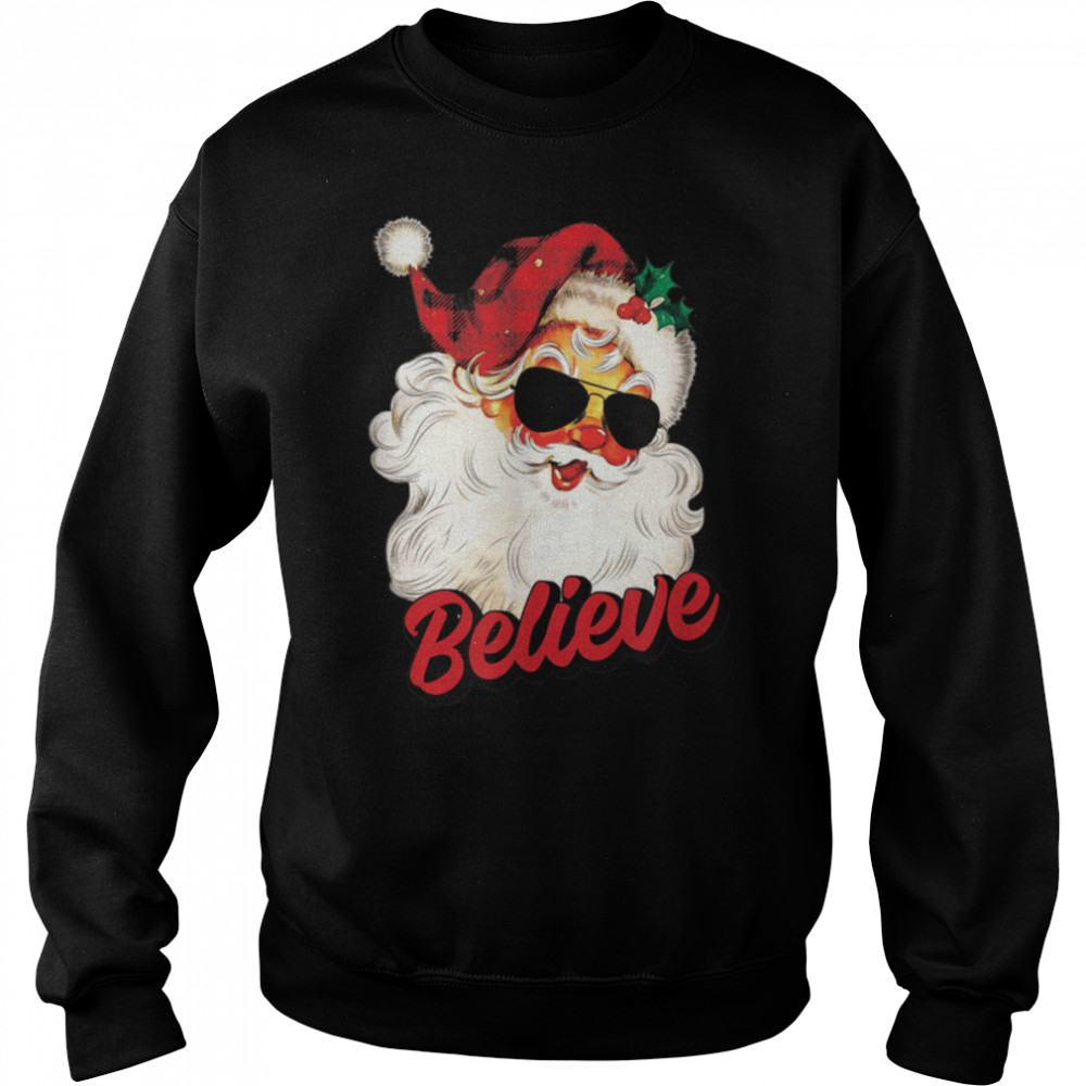 Don't Stop Believin Santa Funny Christmas Boys Girls Kids T- B0BN18FRSS Unisex Sweatshirt