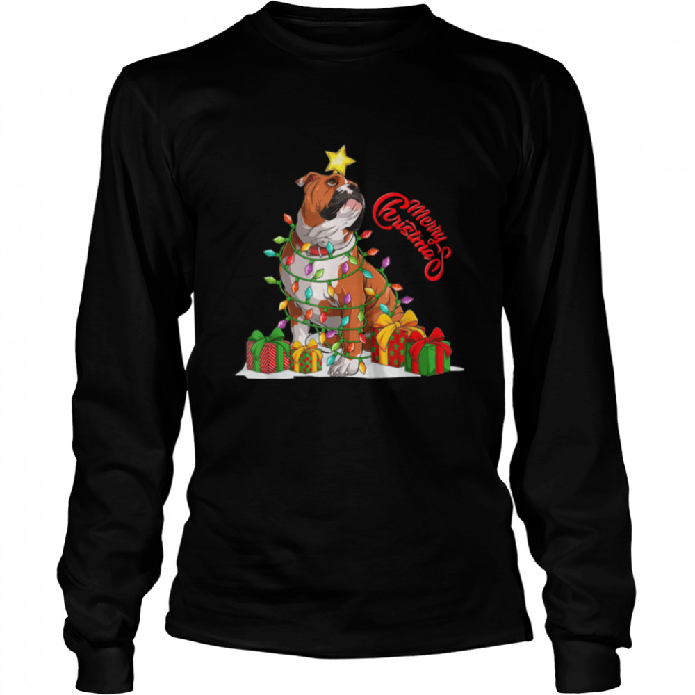 English Bulldog Christmas Tree Dog Lover Merry Christmas T- B0BN1GJ3H6 Long Sleeved T-shirt