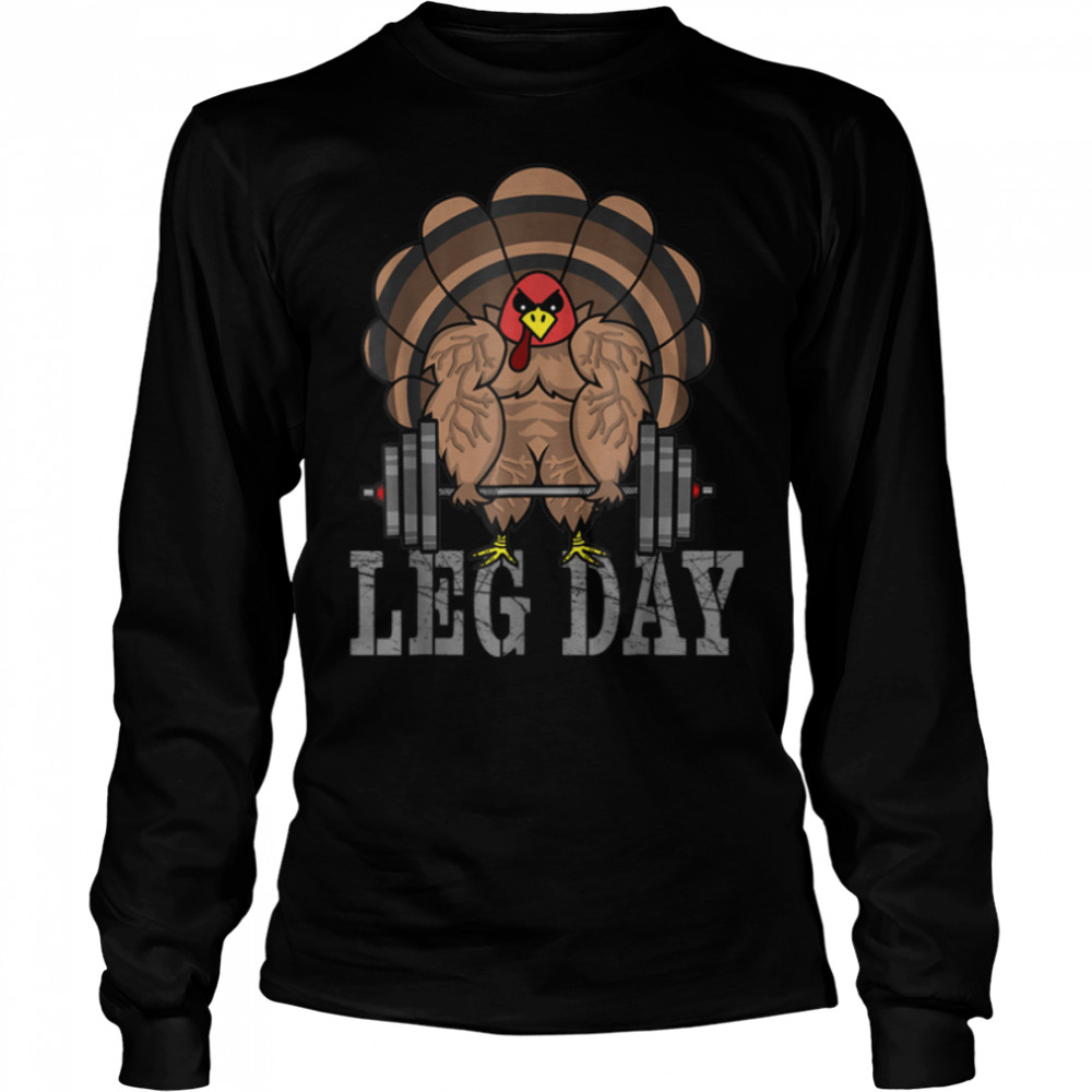 Funny Deadlifting Turkey Thanksgiving Leg Day Deadlift T- B0BN1MBW3Q Long Sleeved T-shirt