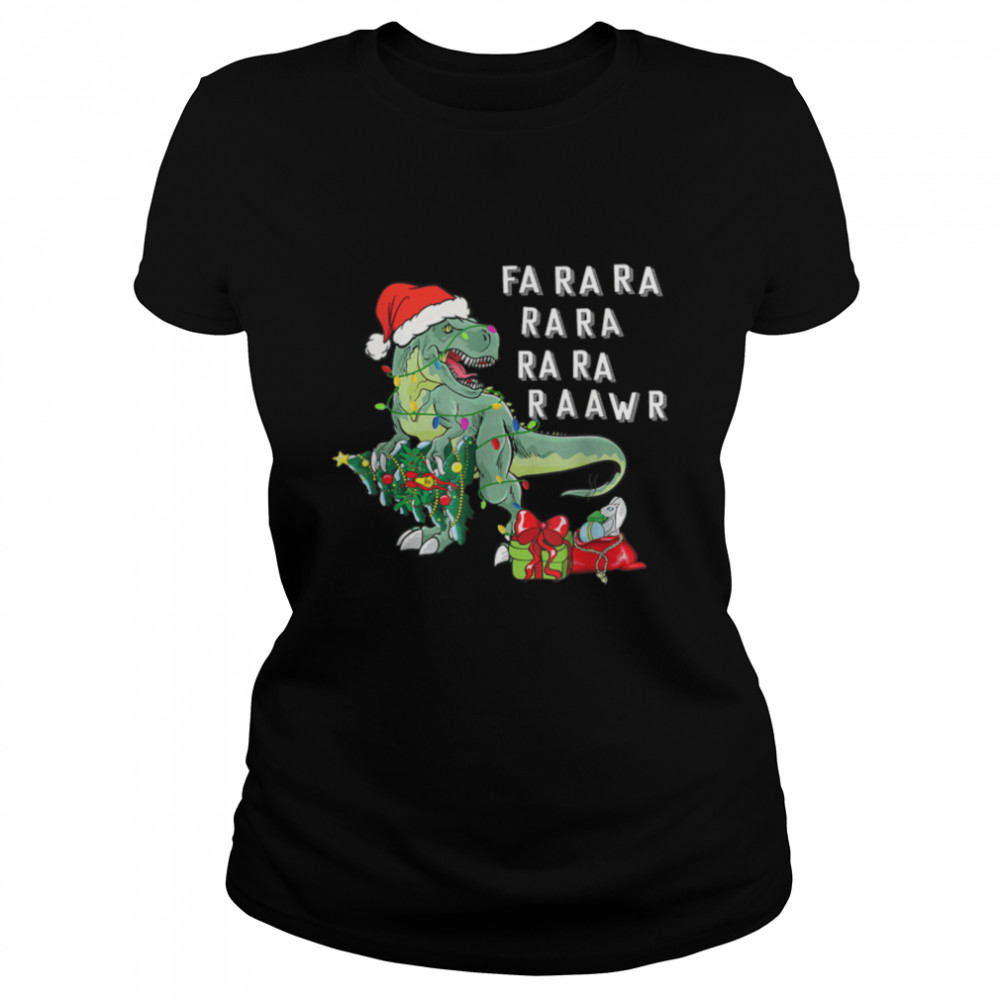 Funny Dinosaur With Santa Hat Costume Christmas Boys T- B0BN19WB5K Classic Women's T-shirt