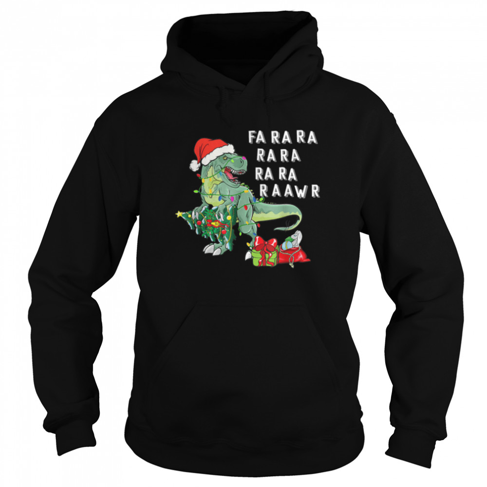 Funny Dinosaur With Santa Hat Costume Christmas Boys T- B0BN19WB5K Unisex Hoodie