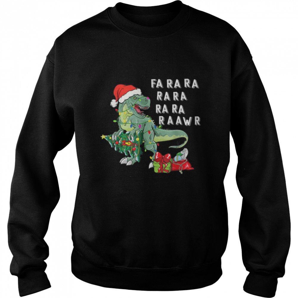 Funny Dinosaur With Santa Hat Costume Christmas Boys T- B0BN19WB5K Unisex Sweatshirt