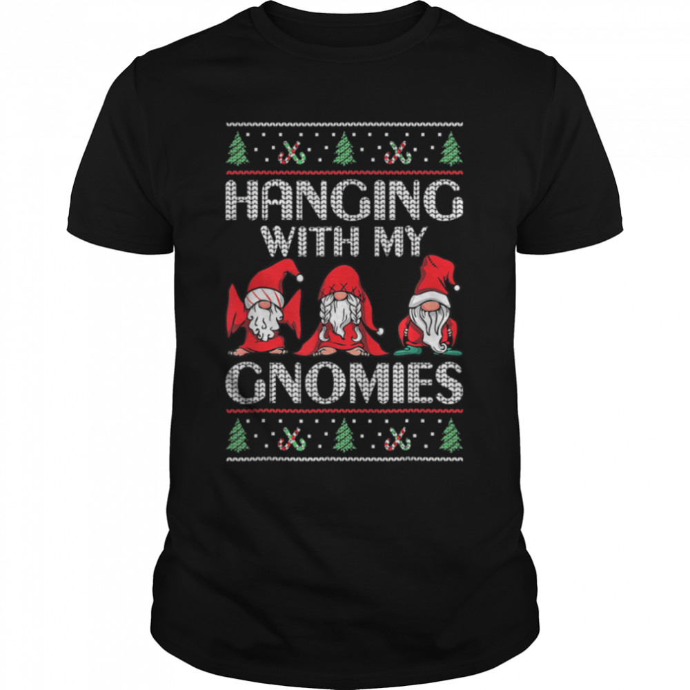 Funny Ugly Christmas Gnome Pajama Hanging With My Gnomies T- B0BN1NKR5Y Classic Men's T-shirt