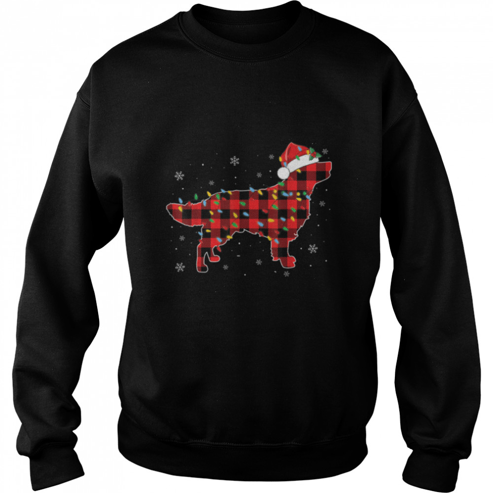 Golden Retriever Christmas Lights Red Plaid Pajama Dog Lover T- B0BN19VQJM Unisex Sweatshirt
