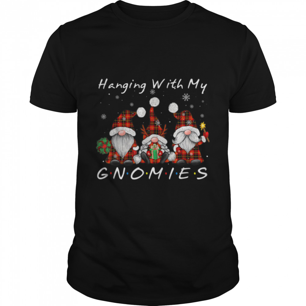 Hanging With My Gnomies Buffalo Red Plaid Christmas Gnome T- B0BN1MS1XG Classic Men's T-shirt