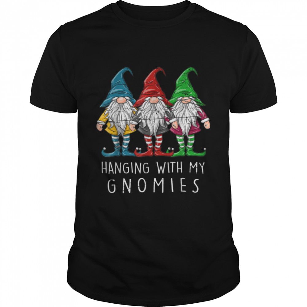 hanging with my gnomies gnomes christmas family pajamas T- B0BN1LQS95 Classic Men's T-shirt