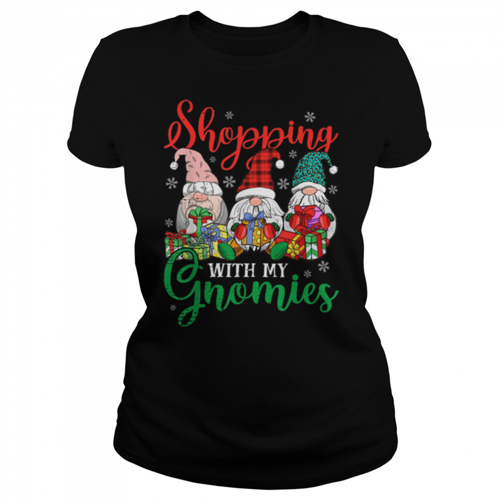 Shopping With My Gnomies Cute Xmas Christmas Gnomes Lover T- B0BN1X94QY Classic Women's T-shirt