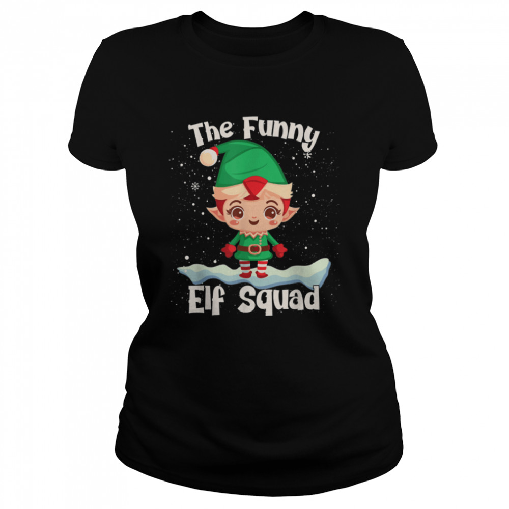 The Funny Elf Squad Cute Christmas Pajama T- B0BN17Q85P Classic Women's T-shirt