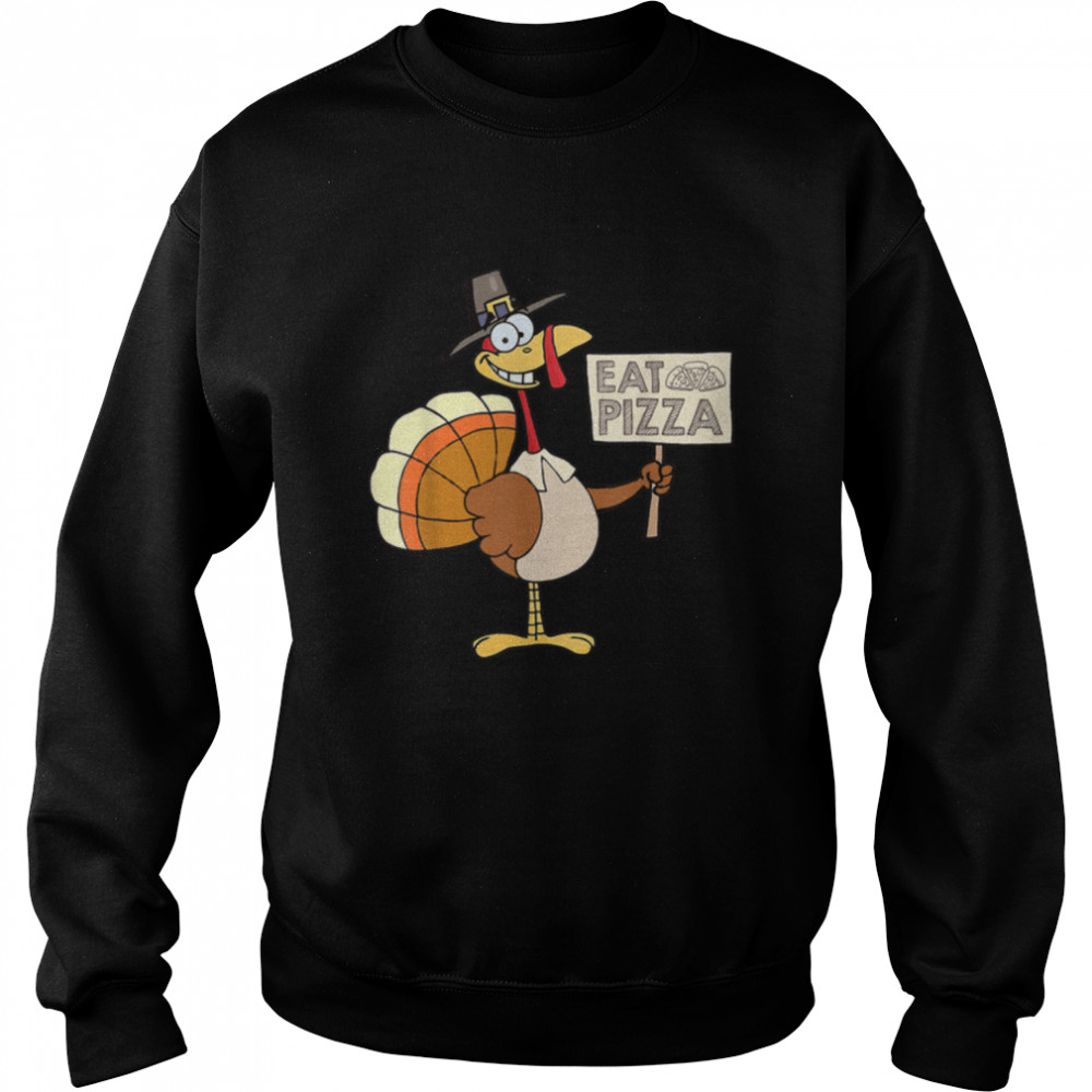 Turkey Eat Pizza Vegan Kids Funny Thanksgiving Women Men T- B0BN1NZZ4G Unisex Sweatshirt