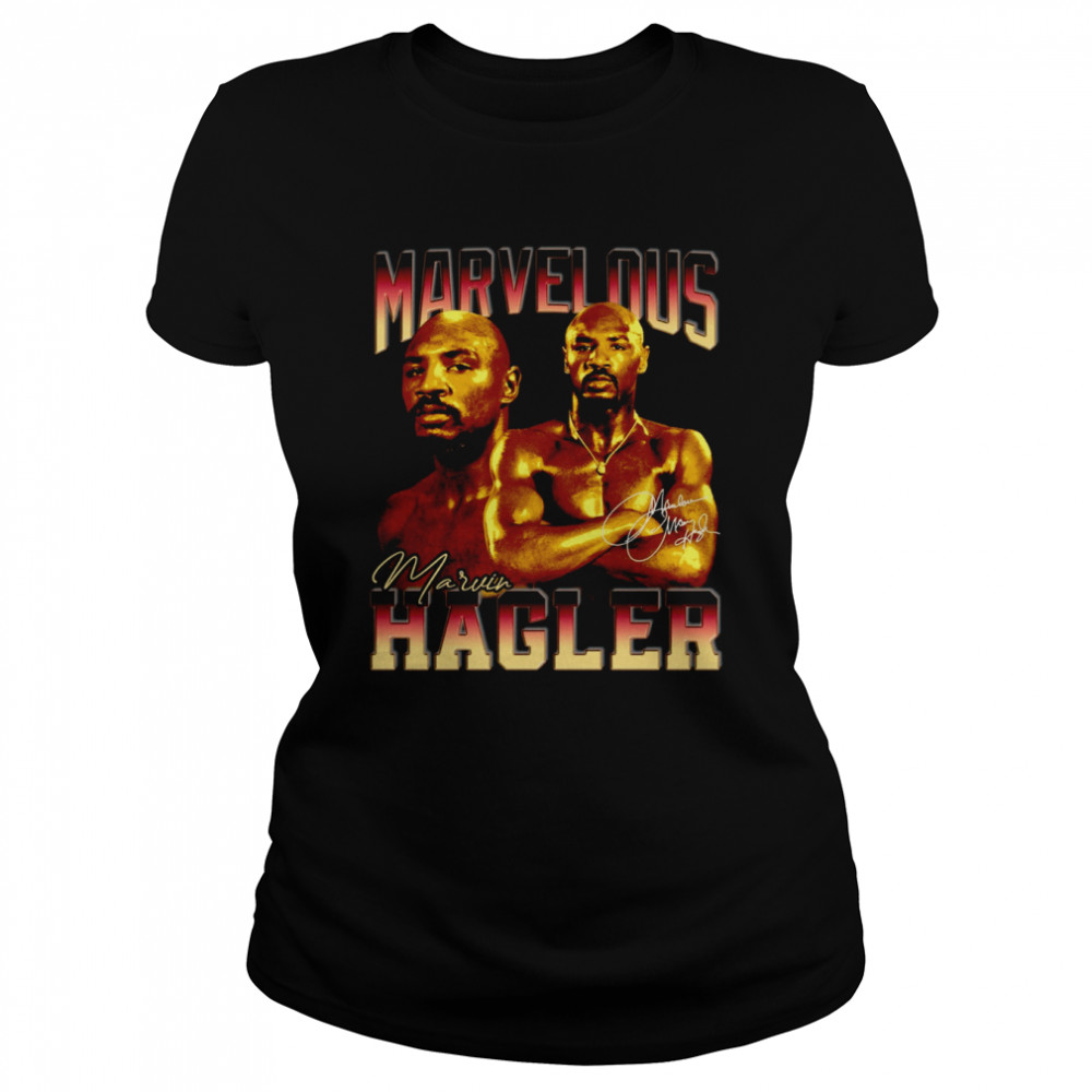 Boxing Legend Signature Vintage Retro 80s Marvelous Marvin Hagler shirt Classic Women's T-shirt