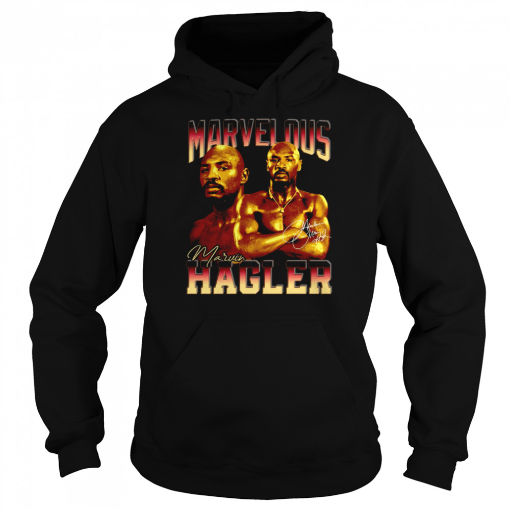 Boxing Legend Signature Vintage Retro 80s Marvelous Marvin Hagler shirt Unisex Hoodie