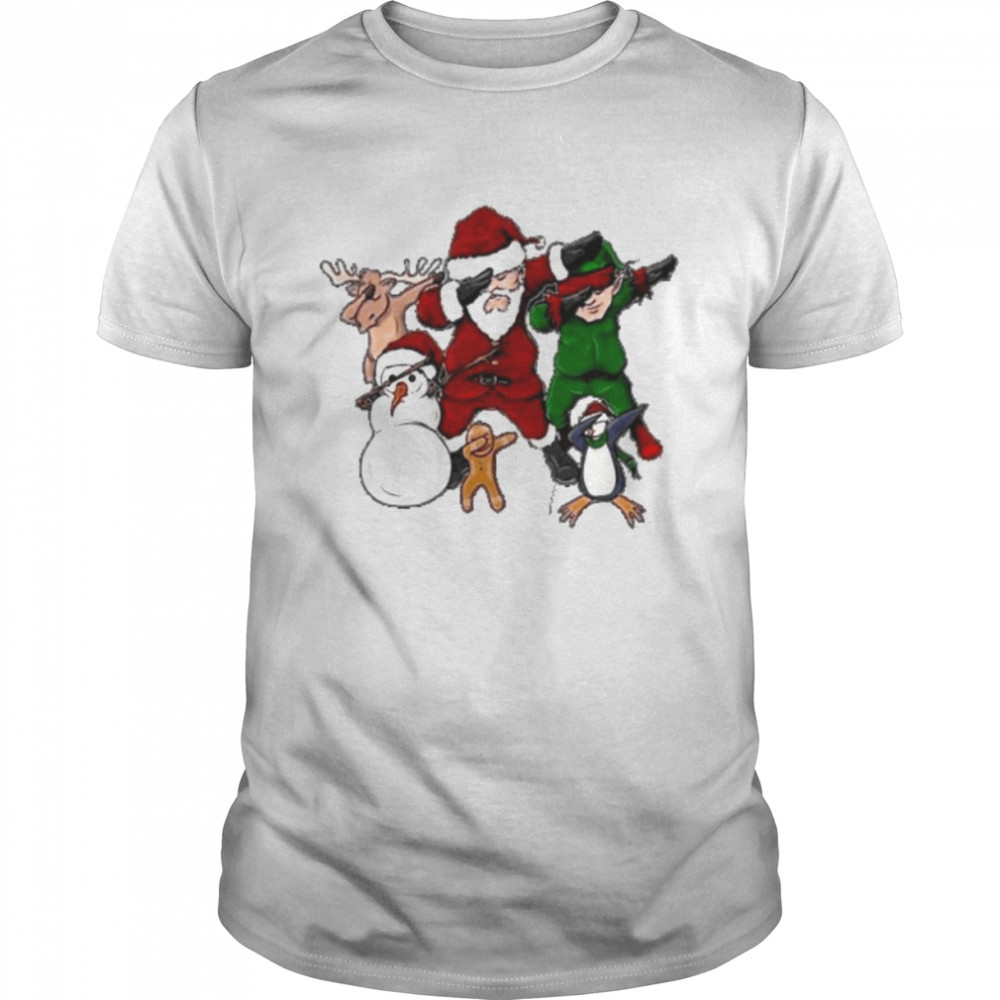 christmas dabbing Santa Elf and Xmas friends shirt Classic Men's T-shirt