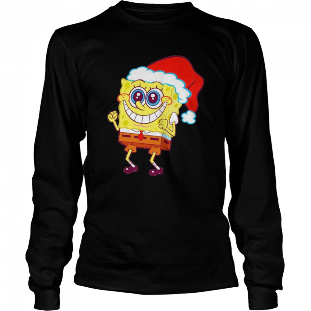 Christmas Spongebob cartoon funny holiday t-shirt Long Sleeved T-shirt