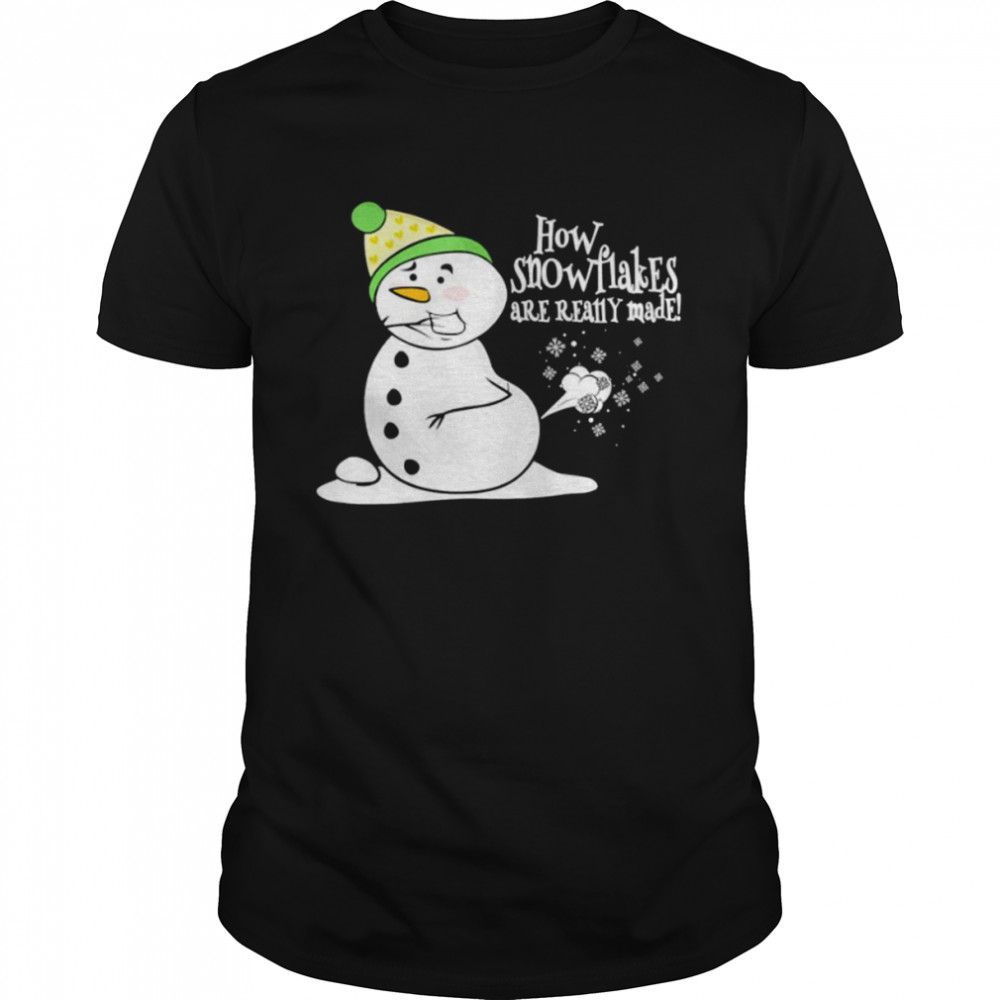 how snowflakes are really made snowman fart Christmas shirt Classic Men's T-shirt