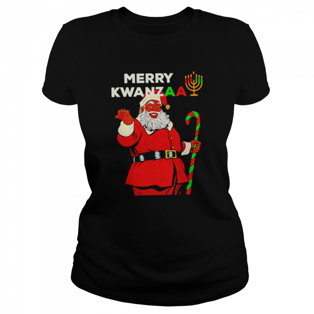 Merry Kwanzaa Santa Black Christmas shirt Classic Women's T-shirt