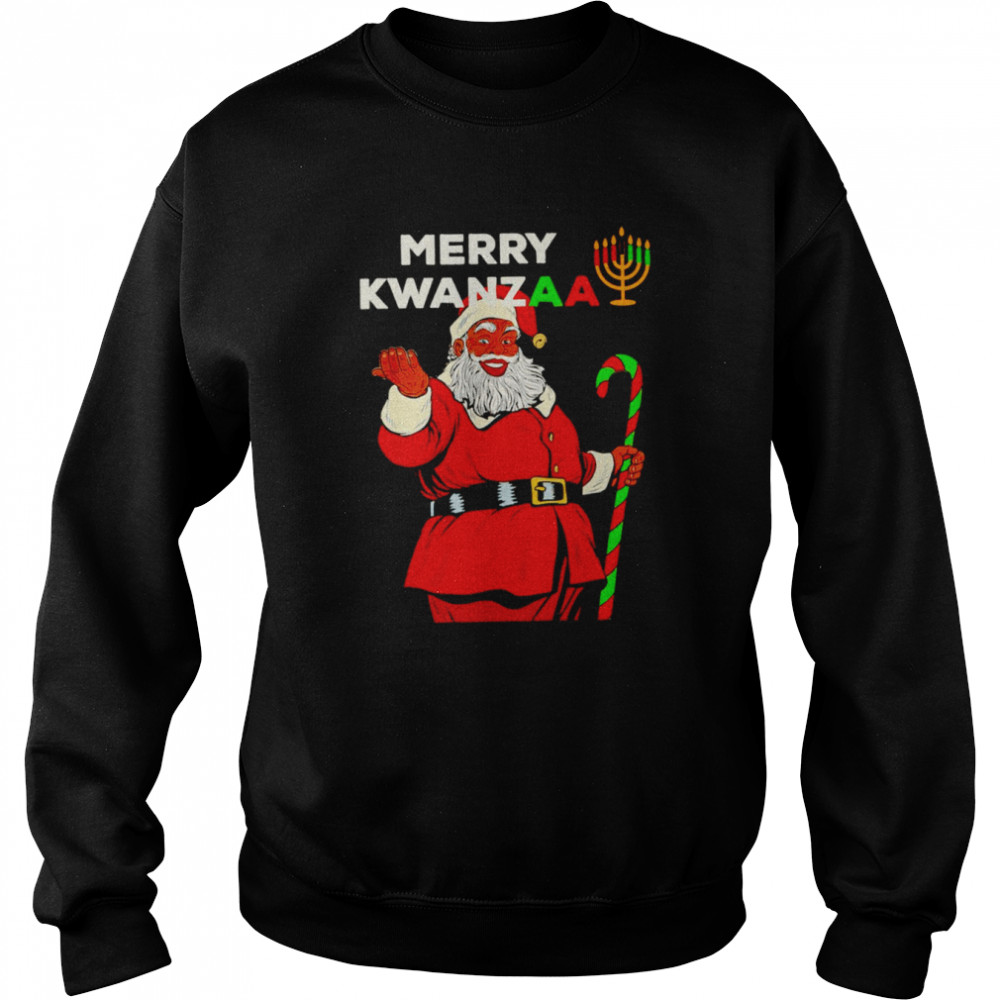Merry Kwanzaa Santa Black Christmas shirt Unisex Sweatshirt