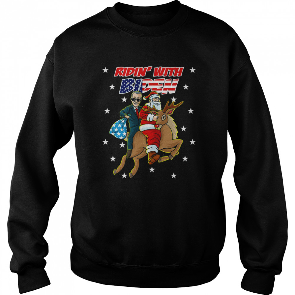 Ridin’ With Biden Christmas Joe Biden Santa Democratic Party shirt Unisex Sweatshirt