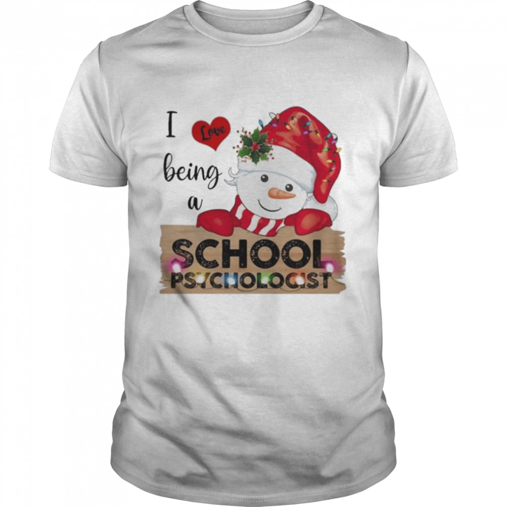 Santa Snowman I love being a School Psychologist Merry Christmas 2022 shirt Classic Men's T-shirt