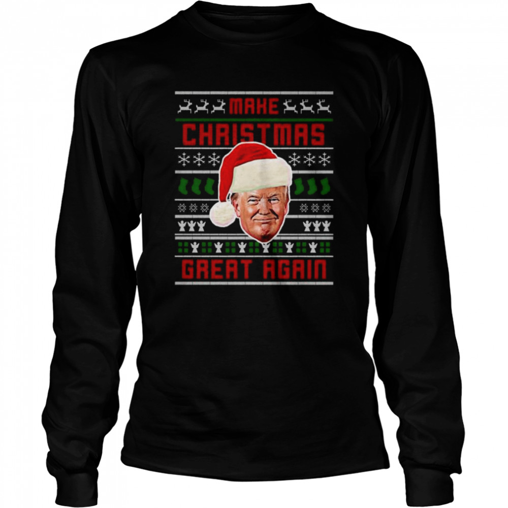Santa Trump Make Christmas Great Again Ugly 2022 shirt Long Sleeved T-shirt