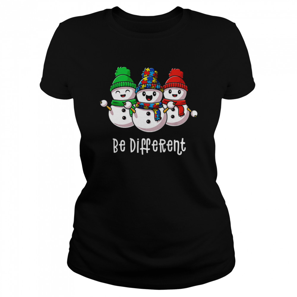Sowmans Autism Be Different Merry Christmas shirt Classic Women's T-shirt