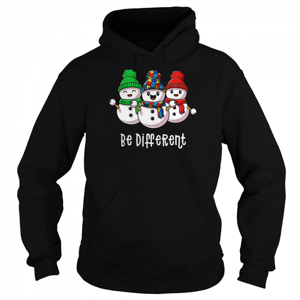Sowmans Autism Be Different Merry Christmas shirt Unisex Hoodie
