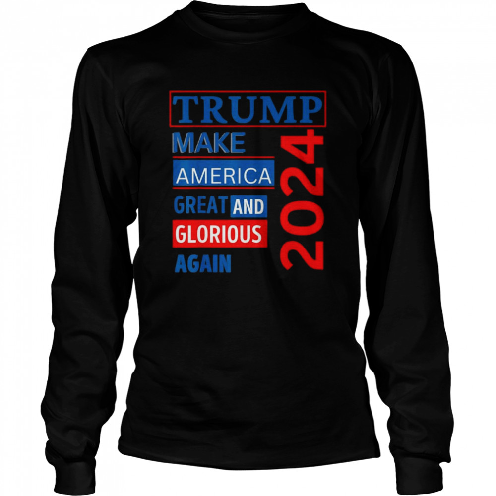 trump 2024 campaign movement pro Trump antI Joe Biden shirt Long Sleeved T-shirt