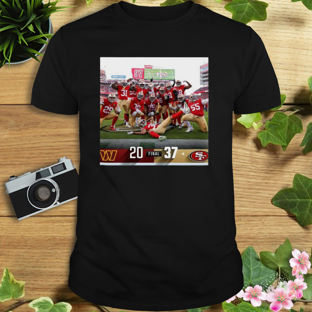 San Francisco 49ers 37 20 Washington Commanders NFL 2022 Holiday game final score shirt