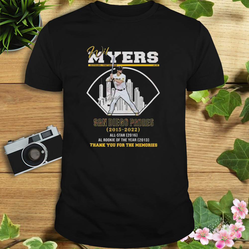 Wil Myers San Diego Padres 2015-2022 Thank You For The Memories Signature shirt 1 Unisex tshirt