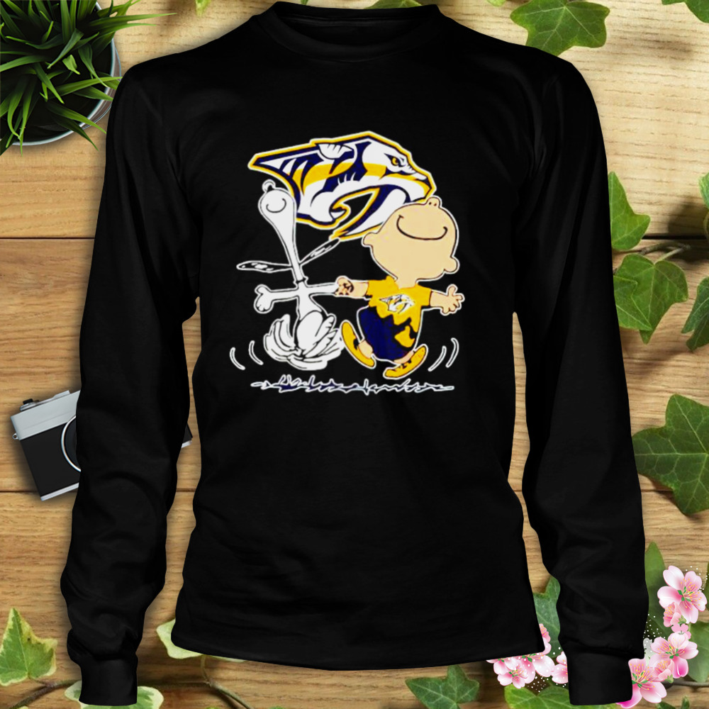 nashville Predators Snoopy and Charlie Brown dancing shirt 3 Longsleeve tshirt