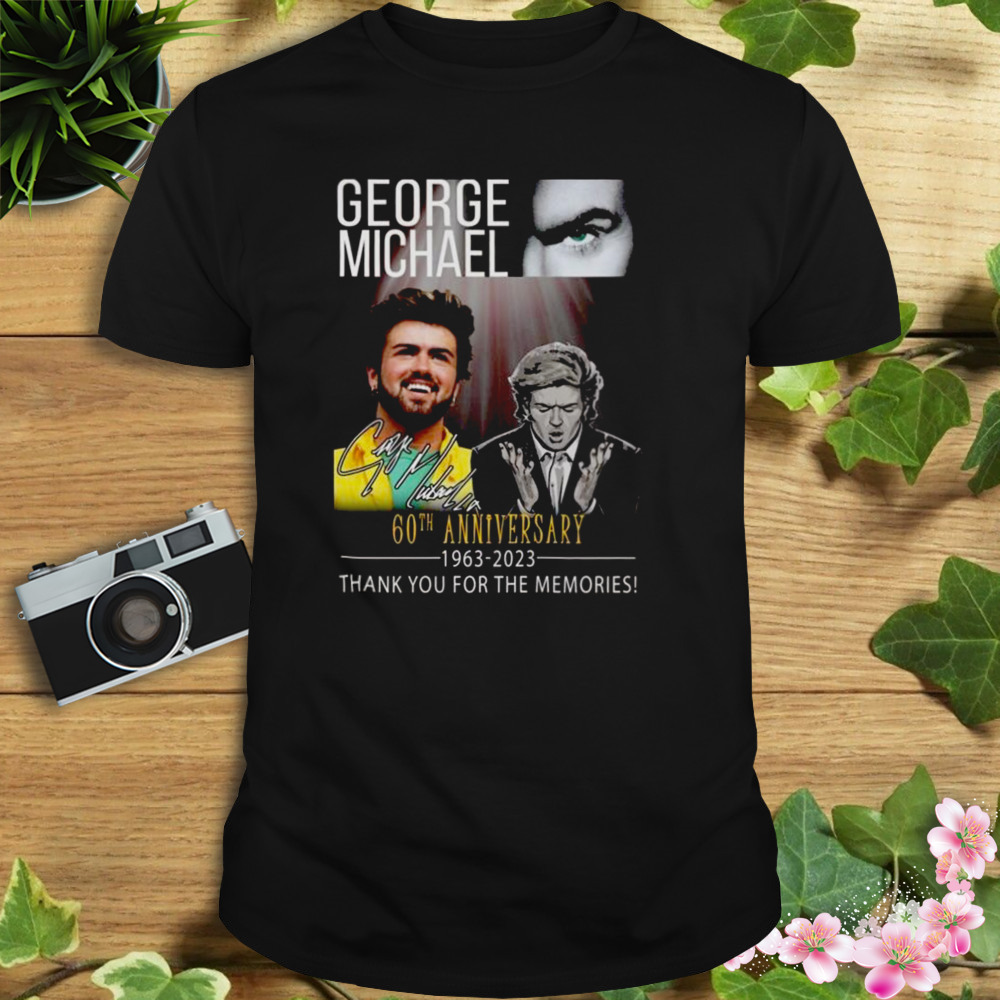 George Michael 60th Anniversary 1963 – 2023 Thank You For The Memories Signature Shirt 1 Unisex tshirt