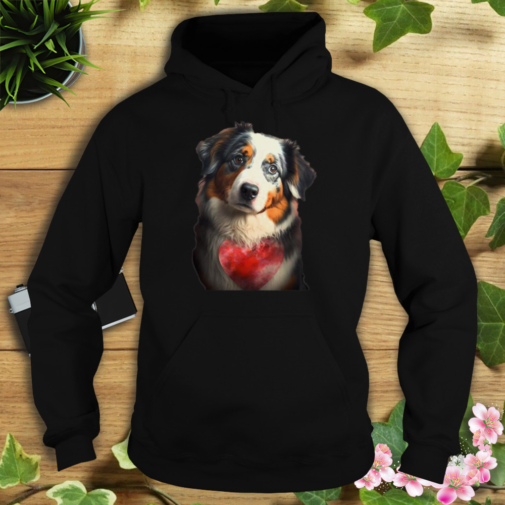 Australian Shepherd Valentines Day Shirt 4 Hoodie tshirt
