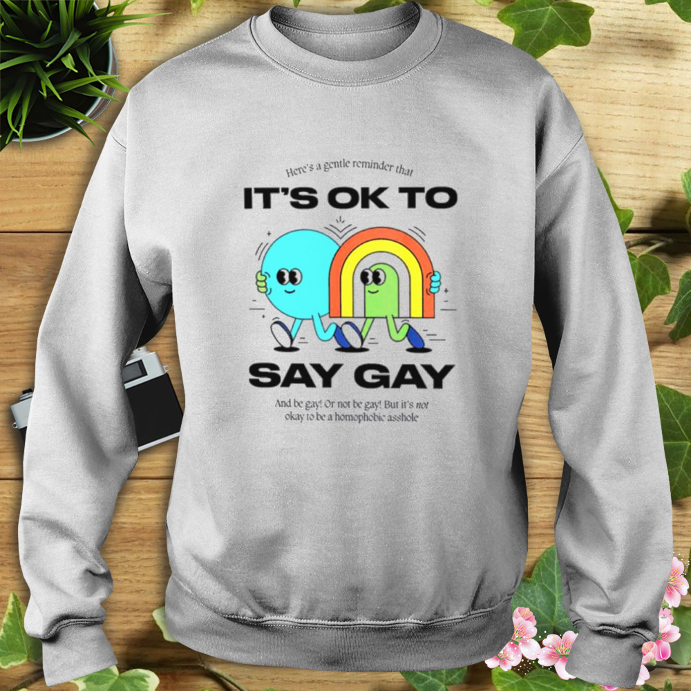 LGBTQ Here’s A Gentle Reminder That It’s Ok To Say Gay Shirt 5 Sweat shirt