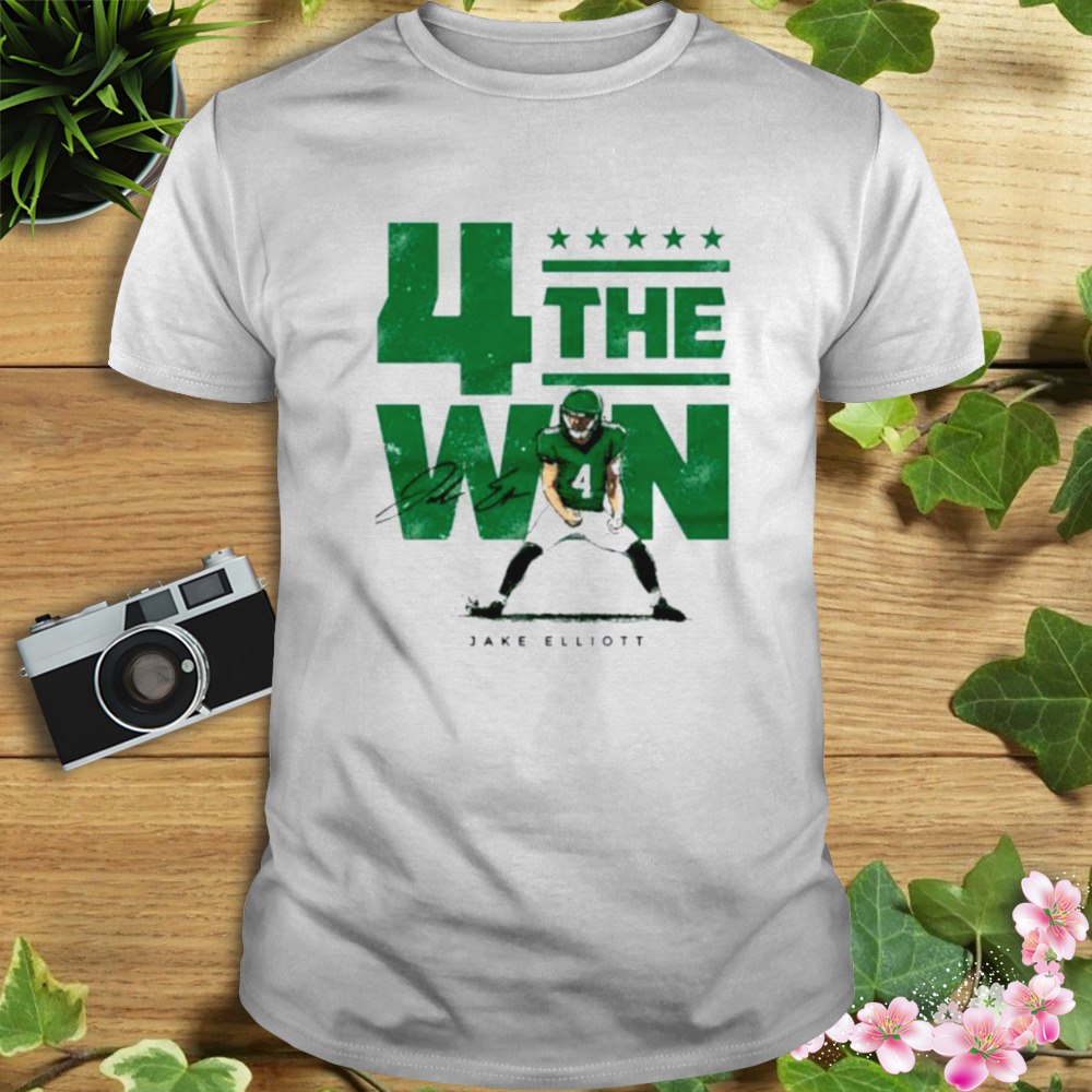 Official 4 The Win Jake Elliott Win G Signature T Shirt - Limotees