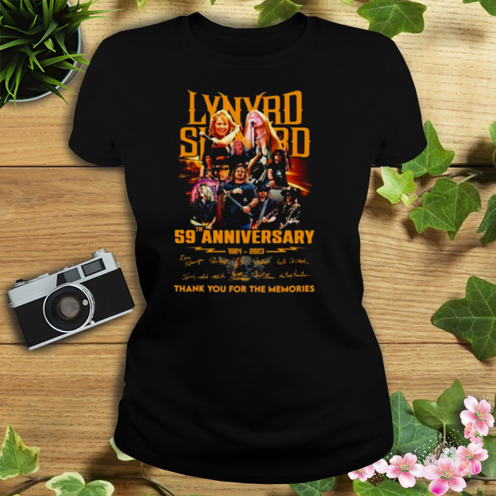 Lynyrd Skynyrd 59th Anniversary 1964 – 2023 Thank You For The Memories Signatures Shirt 2 Women's tshirt