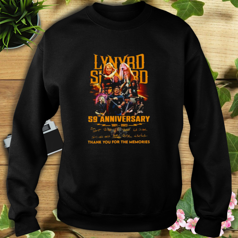 Lynyrd Skynyrd 59th Anniversary 1964 – 2023 Thank You For The Memories Signatures Shirt 5 Sweat tshirt