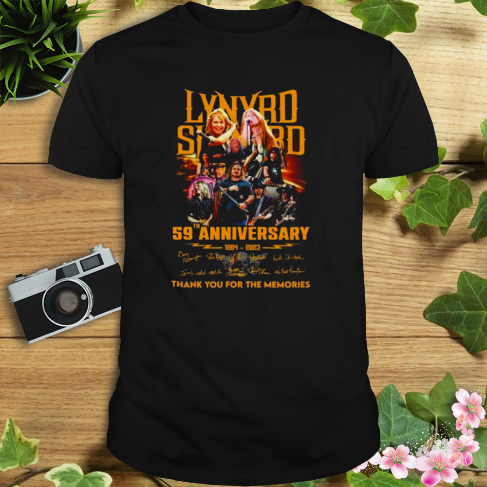 Lynyrd Skynyrd 59th Anniversary 1964 – 2023 Thank You For The Memories Signatures Shirt 1 Unisex tshirt