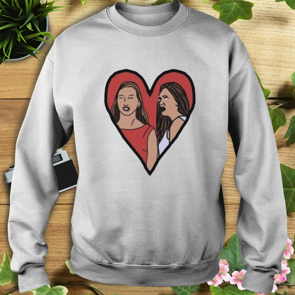 Female couple valentine heart distracted boyfriend meme valentines day shirt 5 Sweat shirt