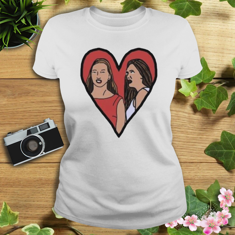 Female couple valentine heart distracted boyfriend meme valentines day shirt 2 Women's shirt
