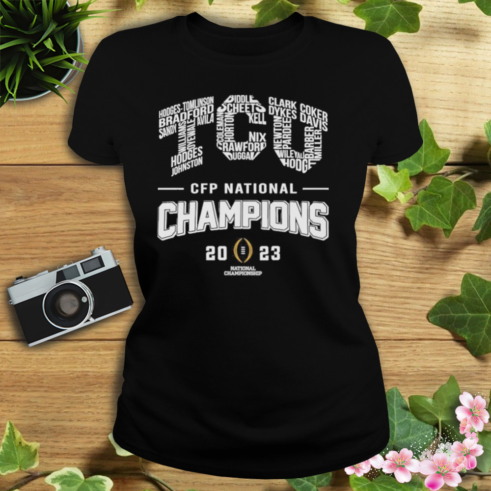 TCU Horned Frogs Players Names 2023 CFP National Champions logo shirt 2 Women's tshirt