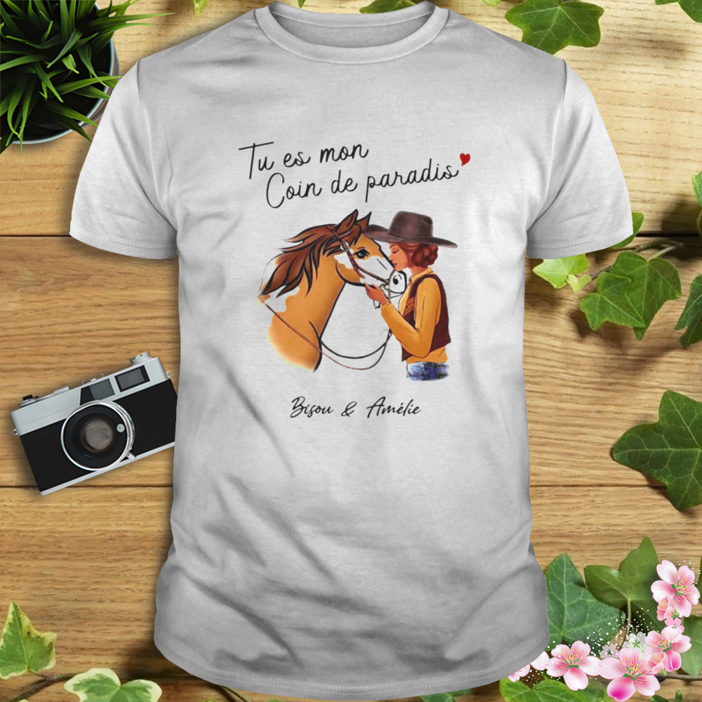 Tu es mon coin de paradis bisou and amelie shirt 1 Unisex shirt
